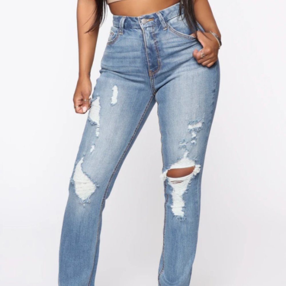 Bootcut Ripped Jeans